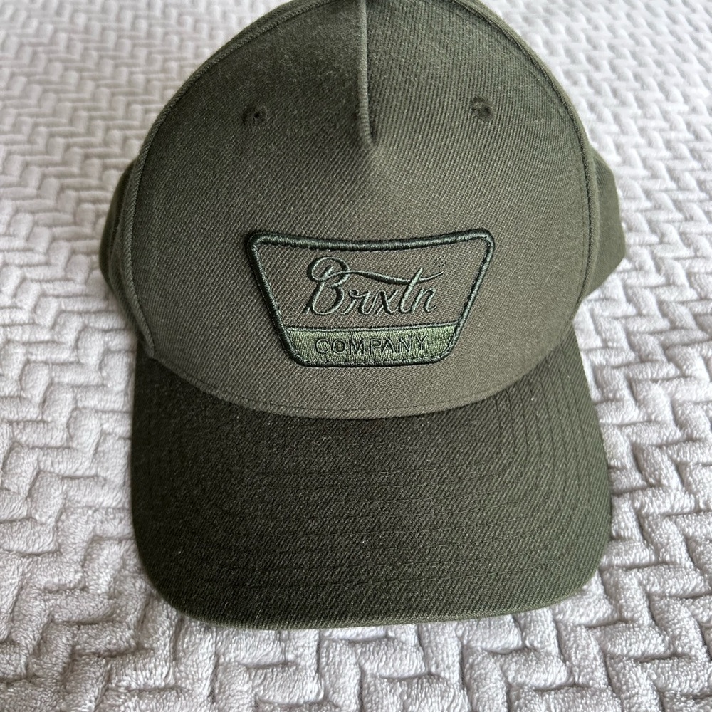 Brixton Dark Olive Green Snapback Cap with Logo Patch